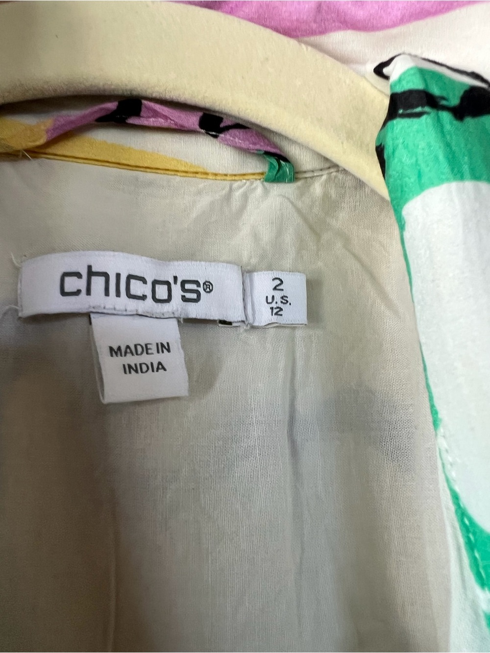 Chico's White Multicolor Abstract Floral Midi Dress - Picture 4 of 6